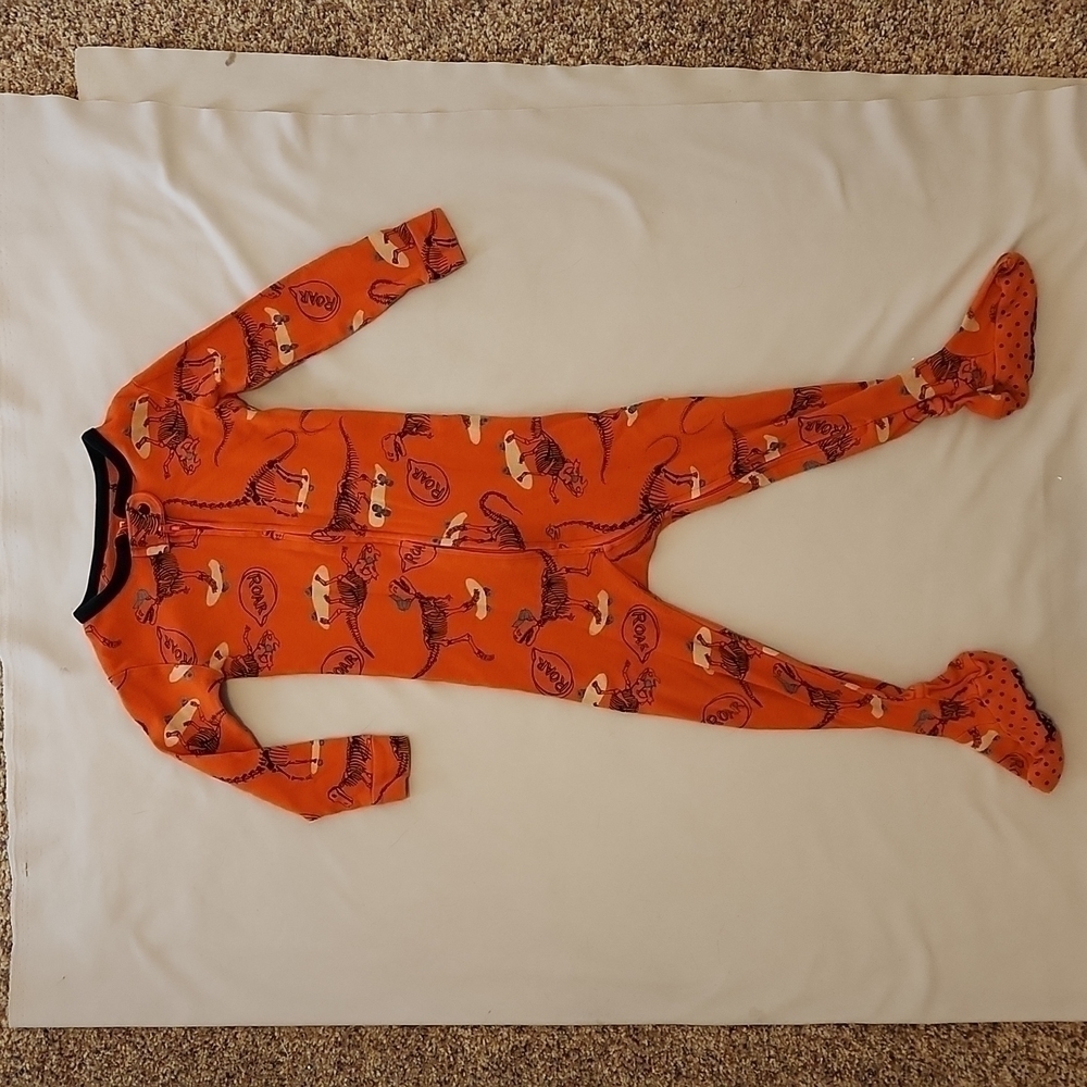 baby Gap orange Dino 18-24mo zipper sleeper